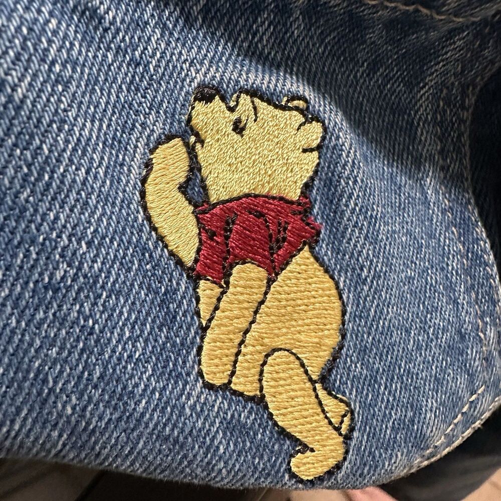 Vintage Winnie Pooh Disney Jacket Chore Embroidered Denim Size Medium Y2K - Picture 8 of 8